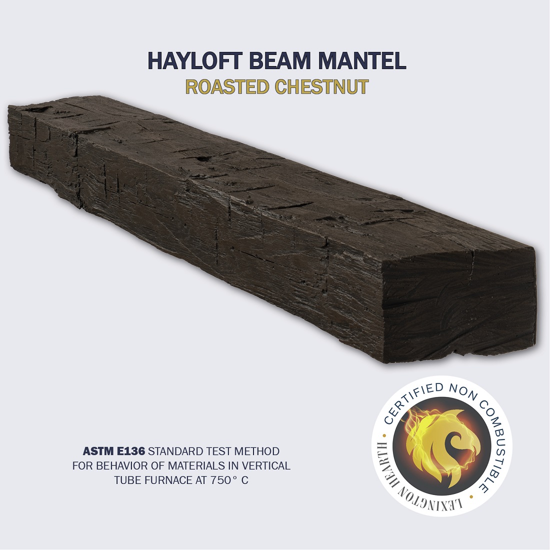 Lexington Hearth 6 Foot Hayloft Beam Non-Combustible Mantel Shelf