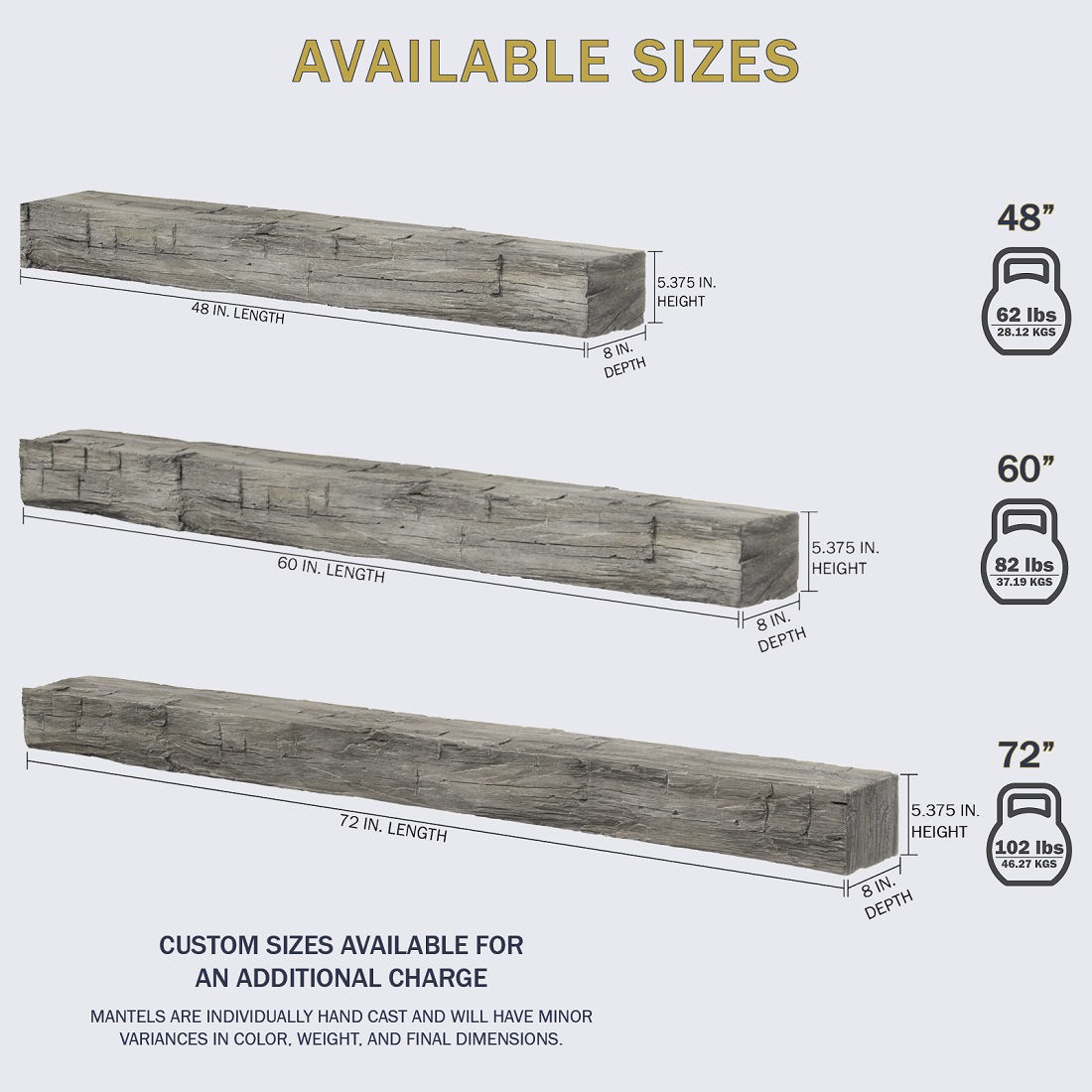 Lexington Hearth 6 Foot Hayloft Beam Non-Combustible Mantel Shelf