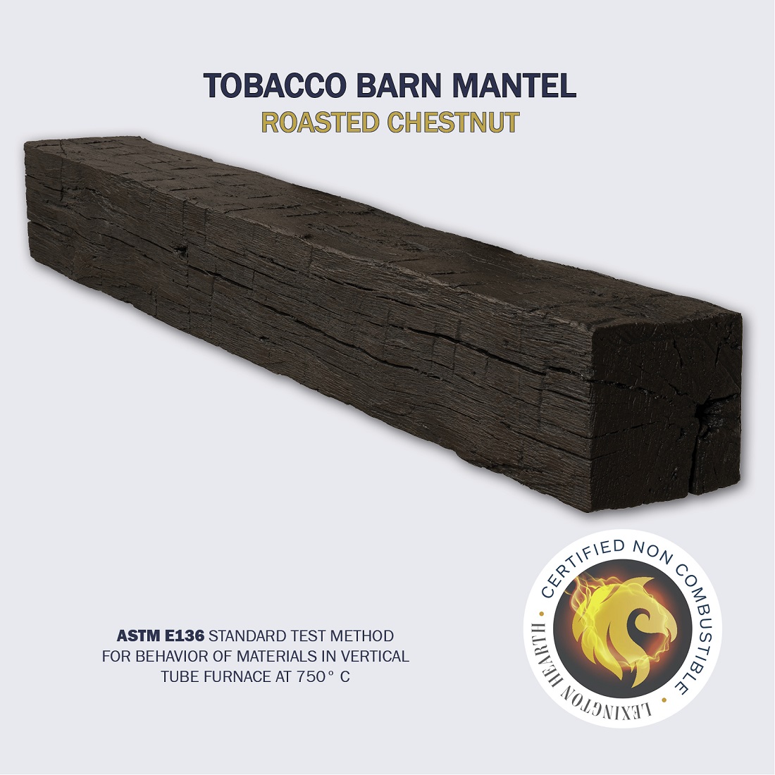 Lexington Hearth 6 Foot Tobacco Barn Non-Combustible Mantel Shelf