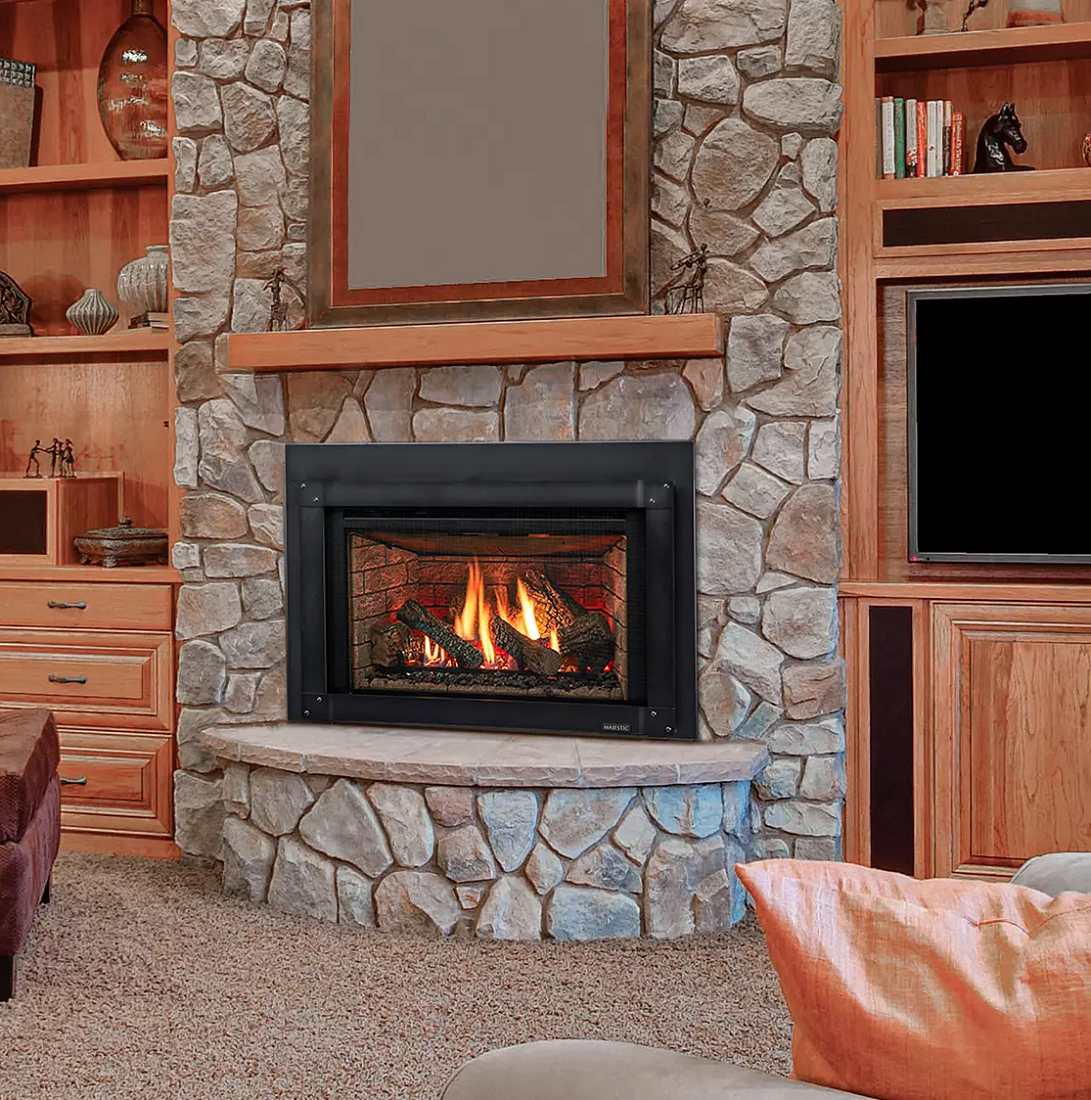 Majestic 35 Inch Trilliant Direct Vent Natural Gas Fireplace Insert with Intellifire Ignition