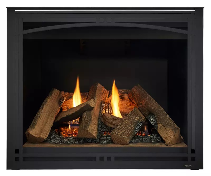 Majestic 42 Inch Meridian Gas Direct Vent Fireplace with Kenwood B Flush Mantel