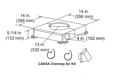 Majestic CAK5A Chimney Air Kit For Sl400 Or Sl1100 Series Pipe
