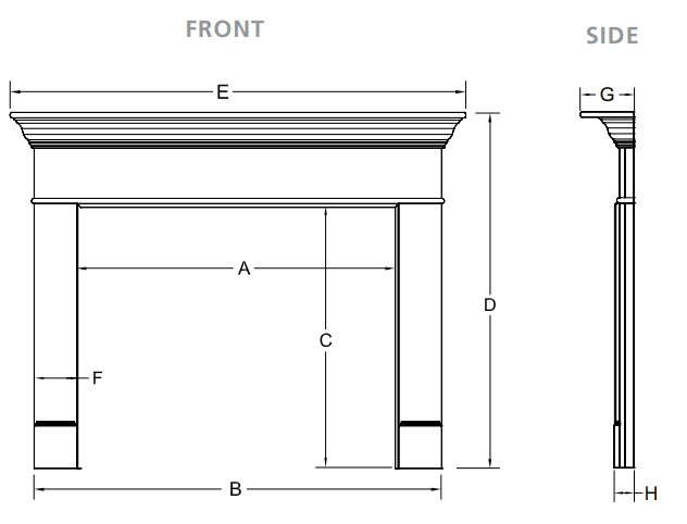 Majestic Wescott C Primed MDF Flush Fireplace Mantel Surround
