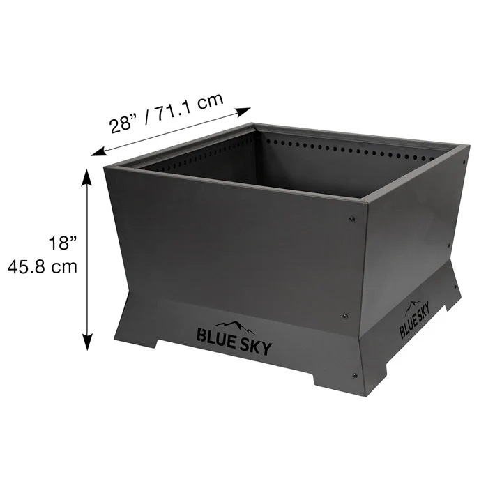 Blue Sky Outdoor Living 28 Inch Square Mammoth Dual-Fuel Smokeless Fire Pit