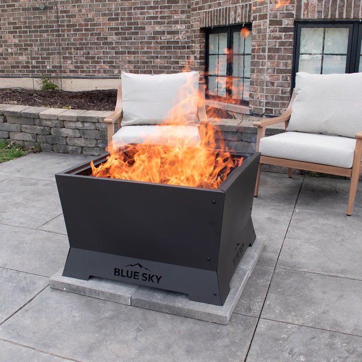 Blue Sky Outdoor Living 28 Inch Square Mammoth Dual-Fuel Smokeless Fire Pit