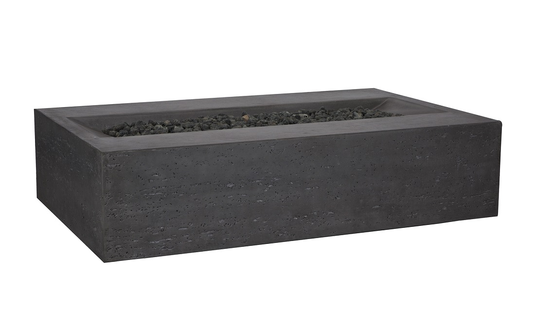 Pyromania Fire Features 48 x 30 Inch Millenia GFRC Gas Fire Table - Push Button Ignition