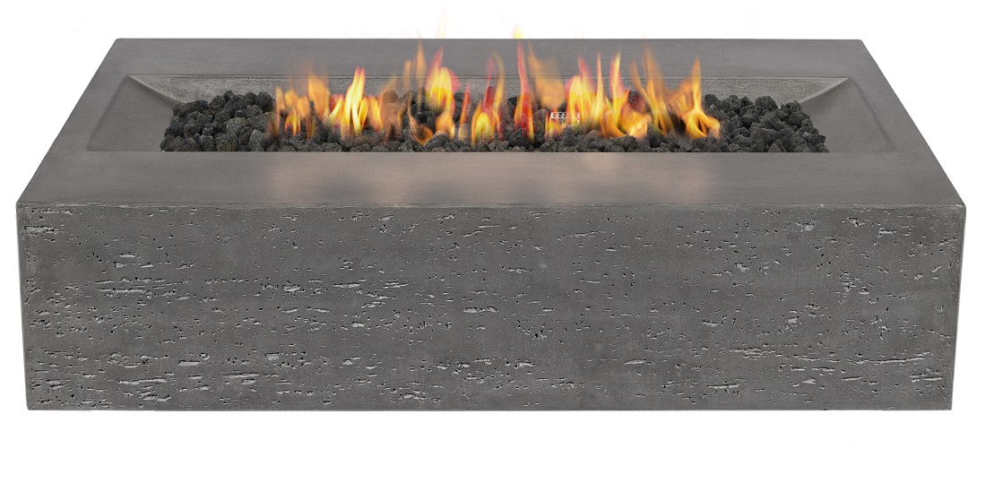 Pyromania Fire Features 48 x 30 Inch Millenia GFRC Gas Fire Table - Push Button Ignition
