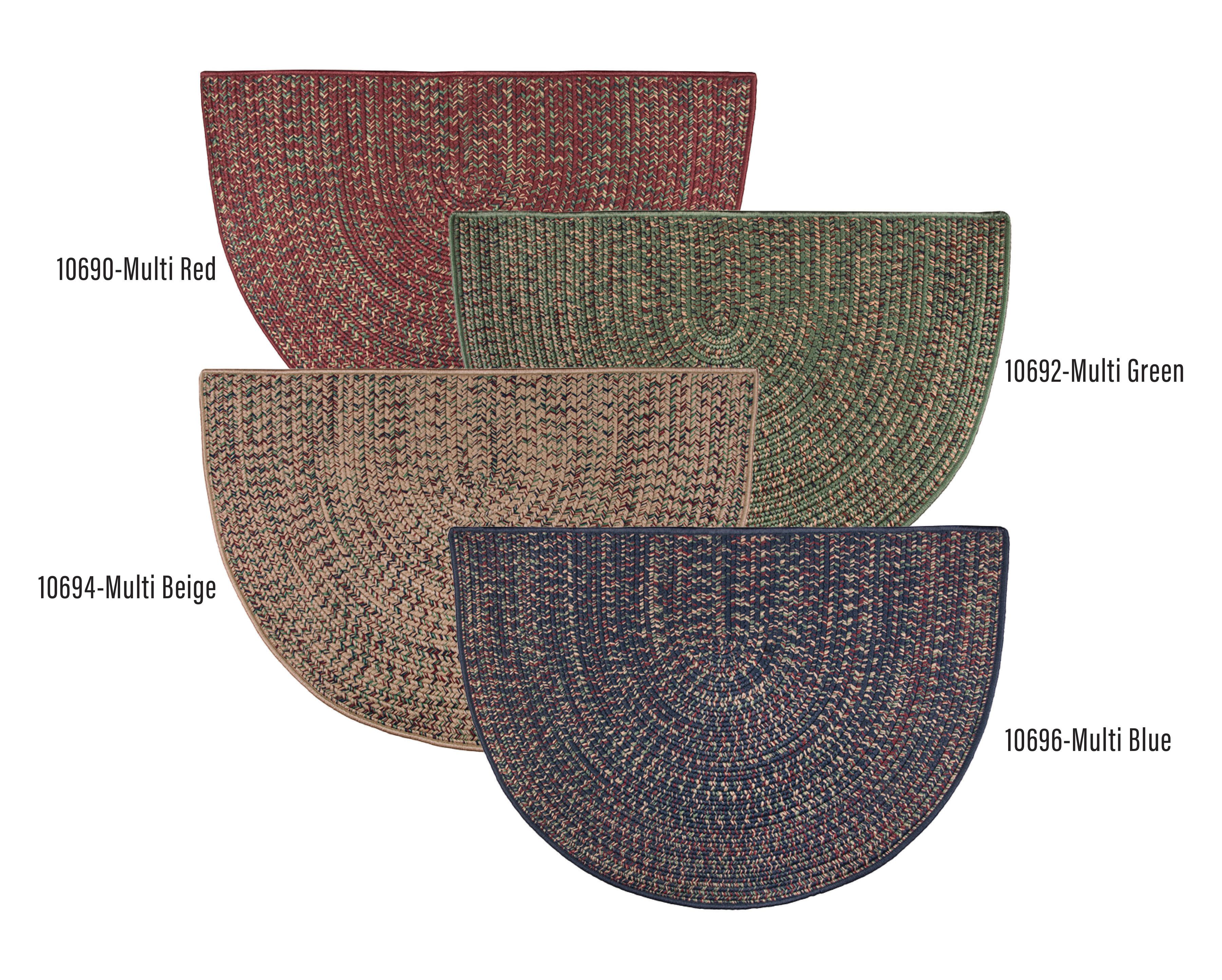 Goods of the Woods 48 x 27 Inch Polypropylene Braided Multicolor Half Round Hearth Rug