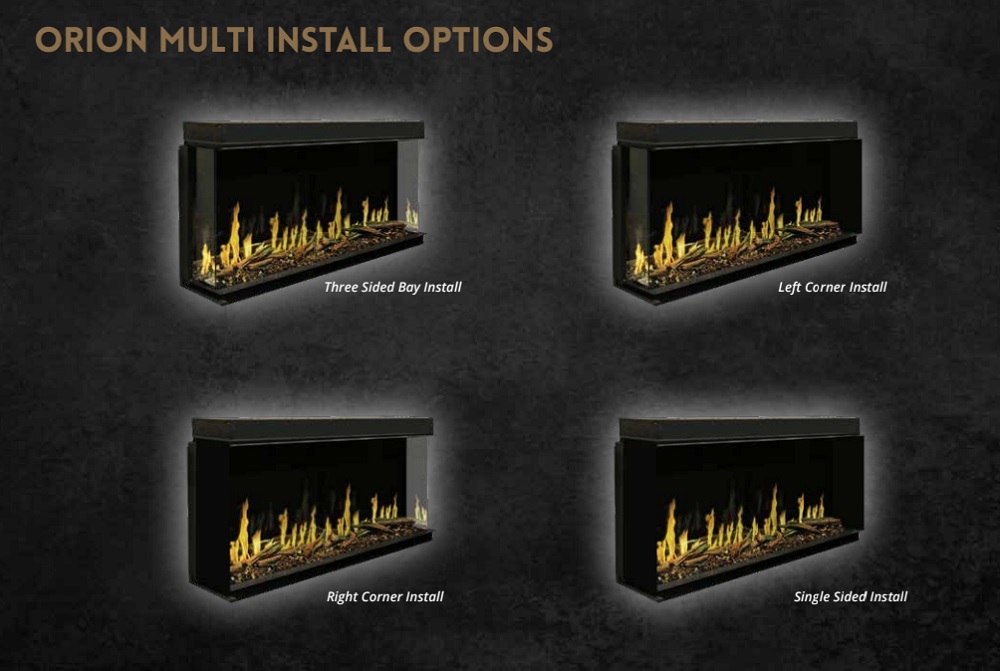 Modern Flames 100 Inch Orion Bay Front Electric Wall Fireplace