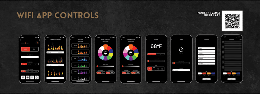 Modern Flames 44 Inch Landscape Pro Bay Front Peninsula Electric Fireplace