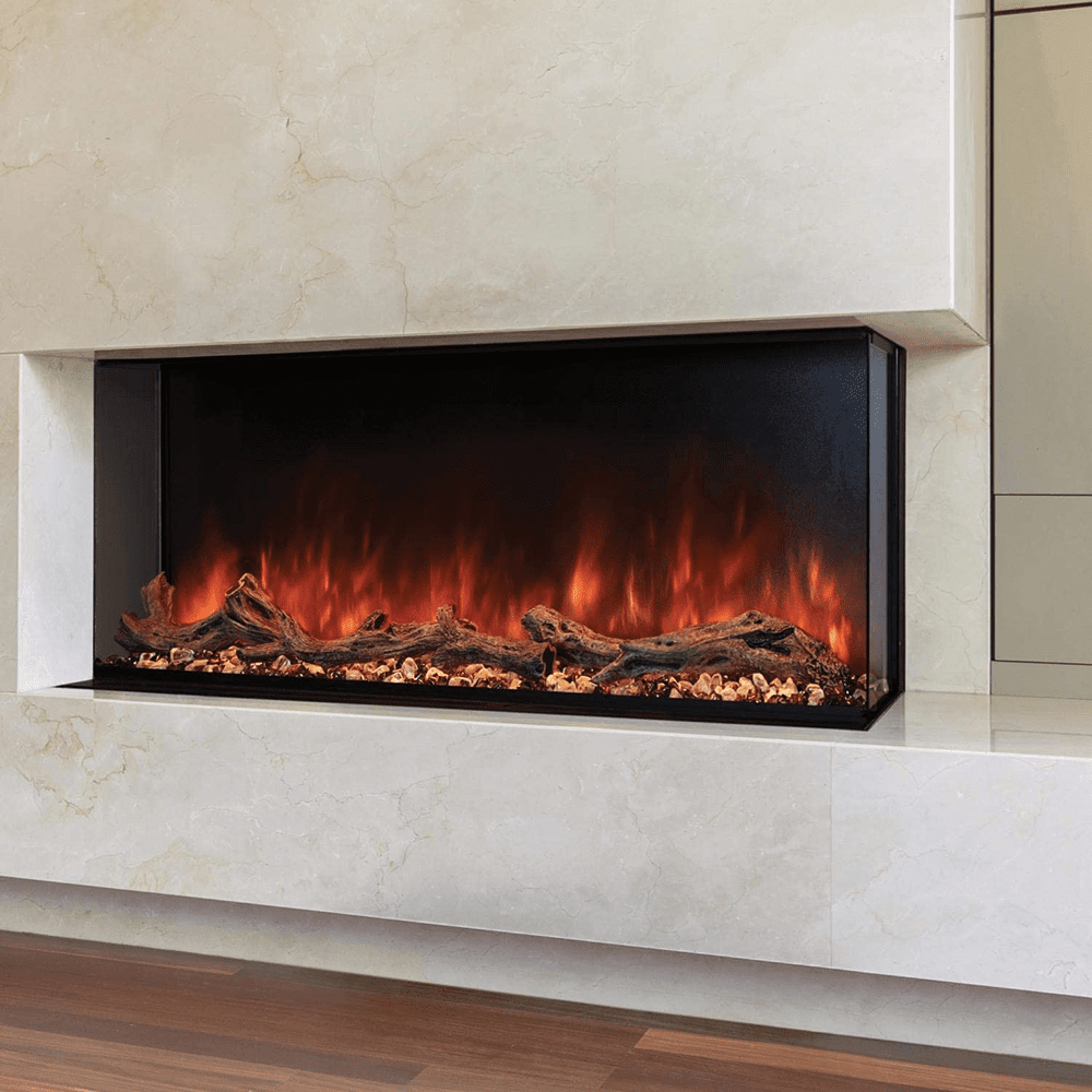 Modern Flames 80 Inch Landscape Pro Bay Front Peninsula Electric Fireplace
