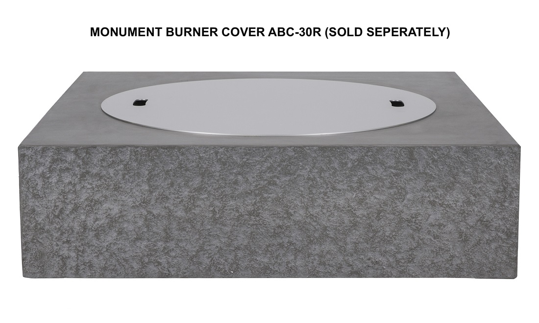 Pyromania Fire Features 41 Inch Square Monument GFRC Gas Fire Table - Push Button Ignition