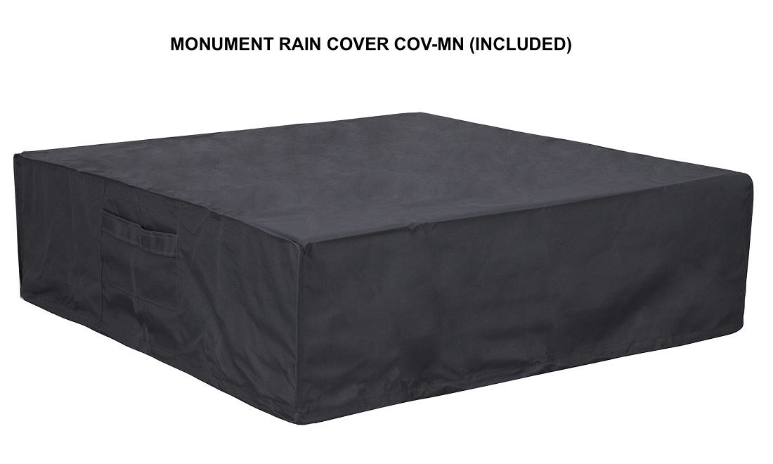 Pyromania Fire Features 41 Inch Square Monument GFRC Gas Fire Table - Push Button Ignition