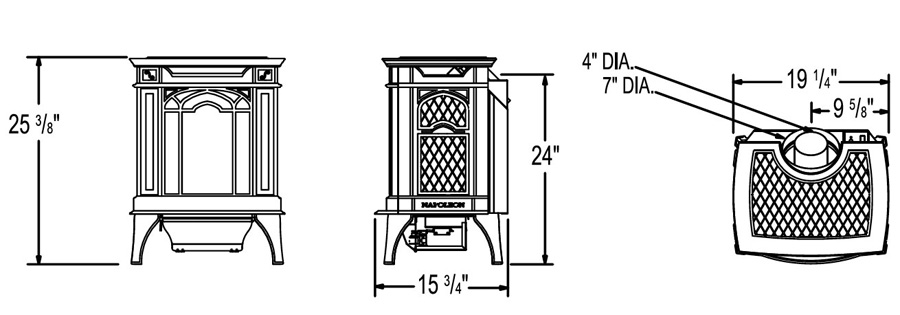 Napoleon 19 Inch Arlington Direct Vent Gas Heating Stove (Small)