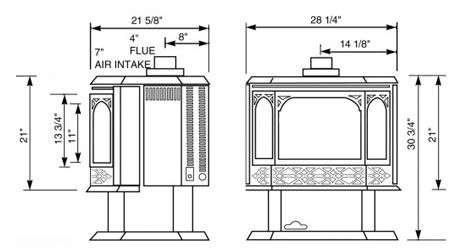 Napoleon 28 Inch Havelock Direct Vent B Vent Gas Heating Stove