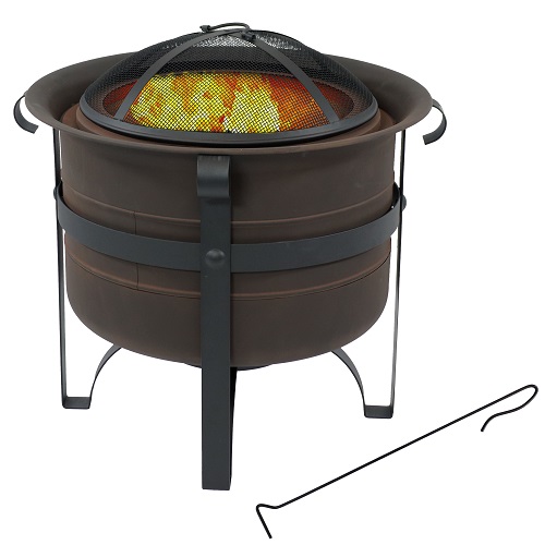 SunnyDaze 23 Inch Cauldron-Style Smokeless Woodburning Fire Pit