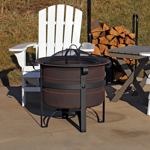 SunnyDaze 23 Inch Cauldron-Style Smokeless Woodburning Fire Pit