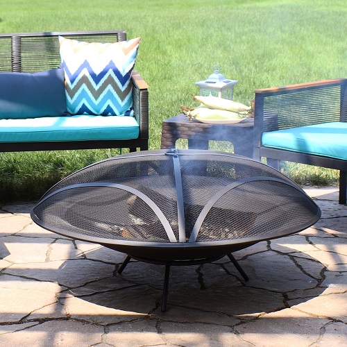 SunnyDaze 39 Inch Classic Elegance Replacement Woodburning Fire Pit Bowl and Spark Screen