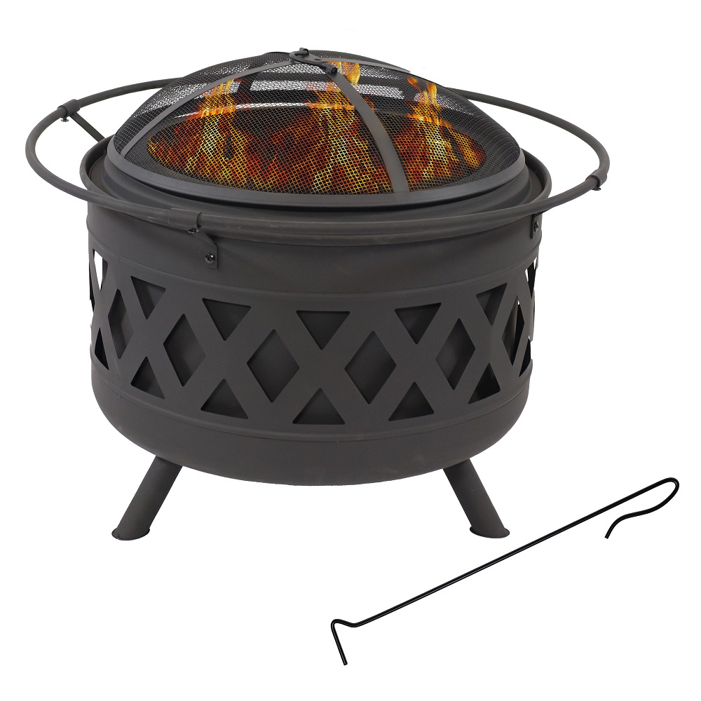 SunnyDaze 30 Inch Crossweave Smokeless Woodburning Fire Pit