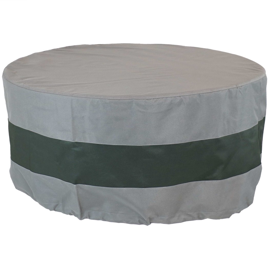 SunnyDaze 40 Inch 2-Tone Round Polyester Outdoor Fire Pit Cover