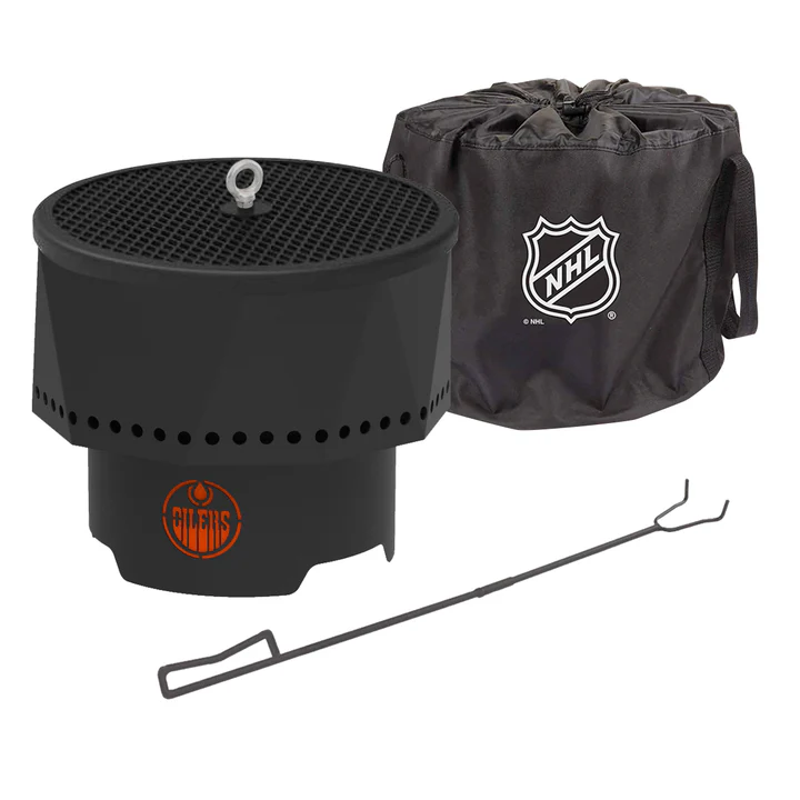 Blue Sky NHL Edmonton Oilers Smokeless Steel Portable Wood Burning Fire Pit