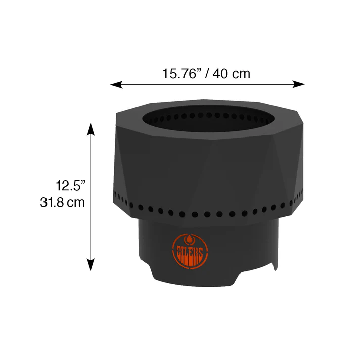 Blue Sky NHL Edmonton Oilers Smokeless Steel Portable Wood Burning Fire Pit