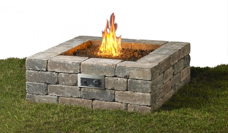 Outdoor Greatroom Company 36 Inch Square DIY Gas Fire Pit Kit