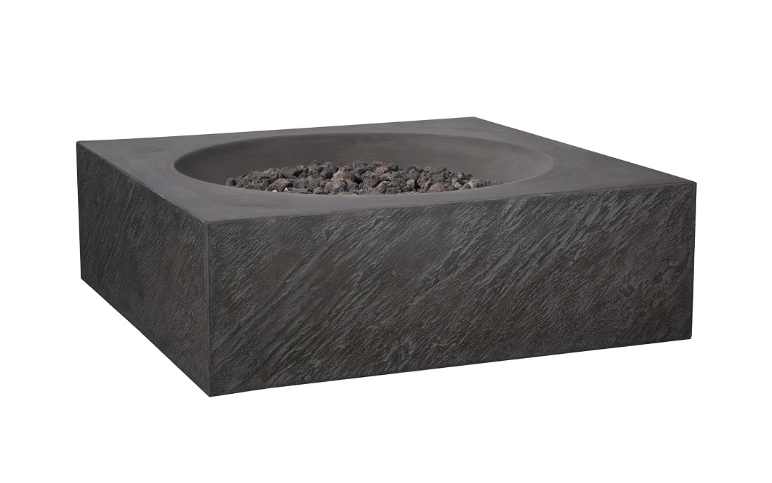 PyroMania Fire Features 36 Inch Paloma Square GFRC Gas Fire Table - Push Button Ignition