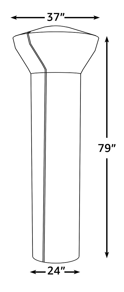 Fire Sense Full Length Outdoor Vinyl Patio Heater Cover with Felt Lining and Zipper Closure