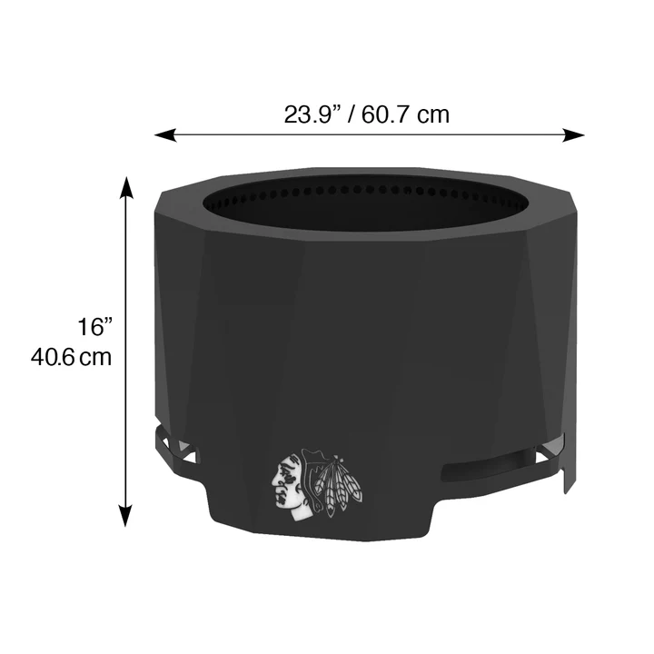 Blue Sky NHL Chicago Blackhawks Smokeless Wood Burning Patio Fire Pit
