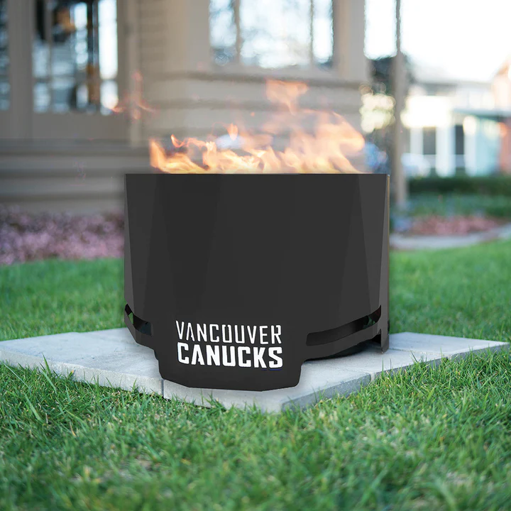 Blue Sky NHL Vancouver Canucks Smokeless Wood Burning Patio Fire Pit