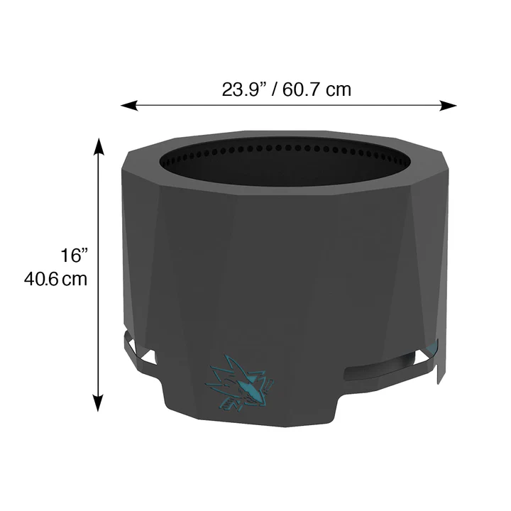 Blue Sky NHL San Jose Sharks Smokeless Wood Burning Patio Fire Pit