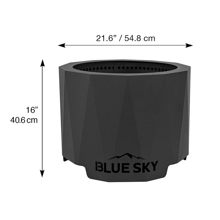Blue Sky Outdoor Living 22 Inch Round Peak Patio Dual-Fuel Smokeless Fire Pit