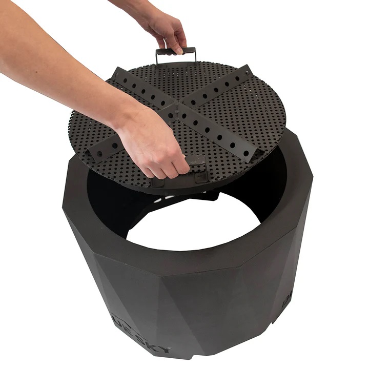 Blue Sky Outdoor Living 22 Inch Round Peak Patio Dual-Fuel Smokeless Fire Pit
