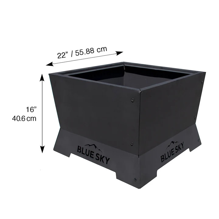 Blue Sky Outdoor Living 22 Inch Square Peak Patio Dual-Fuel Smokeless Fire Pit
