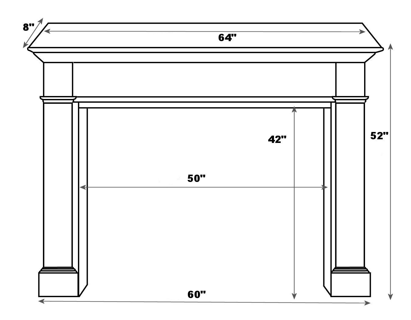 Pearl Mantels 111 Alamo Unfinished Fireplace Mantel Surround
