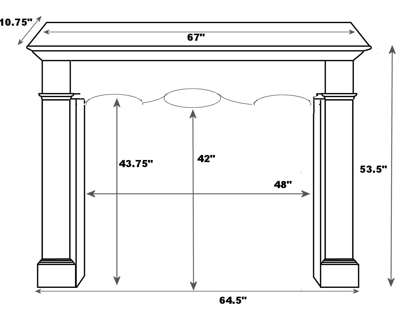 Pearl Mantels 134 Deauville Fireplace Mantel Surround