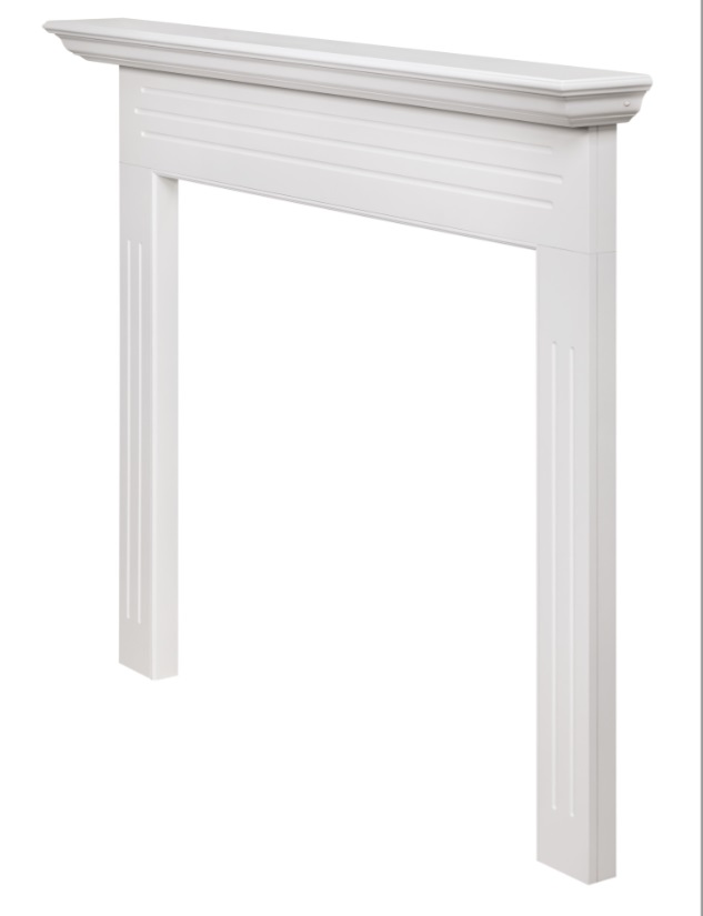 Pearl Mantels 48 Inch Newport MDF Full Fireplace Mantel - White