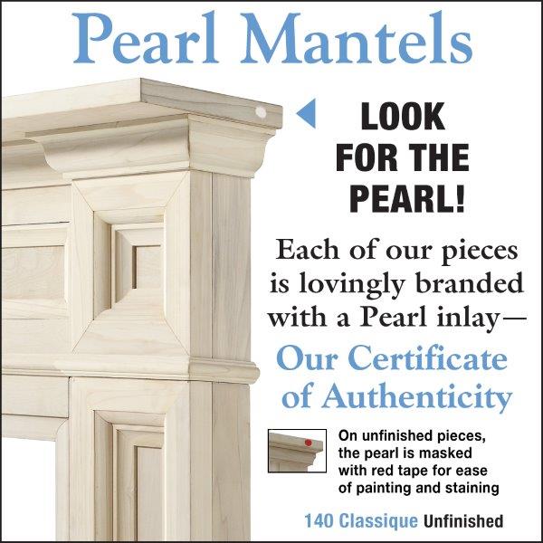 Pearl Mantels Classique 50" Unfinished Fireplace Mantel Shelf
