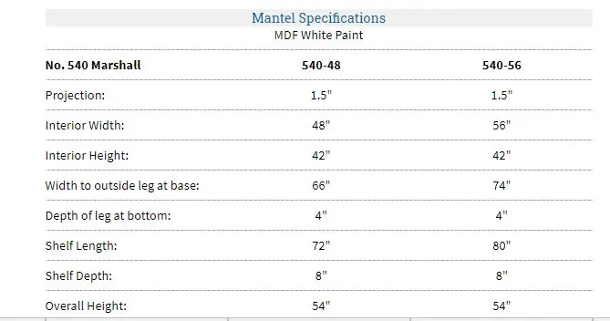 Pearl Mantels Marshall MDF Fireplace Fireplace Mantel Shelf