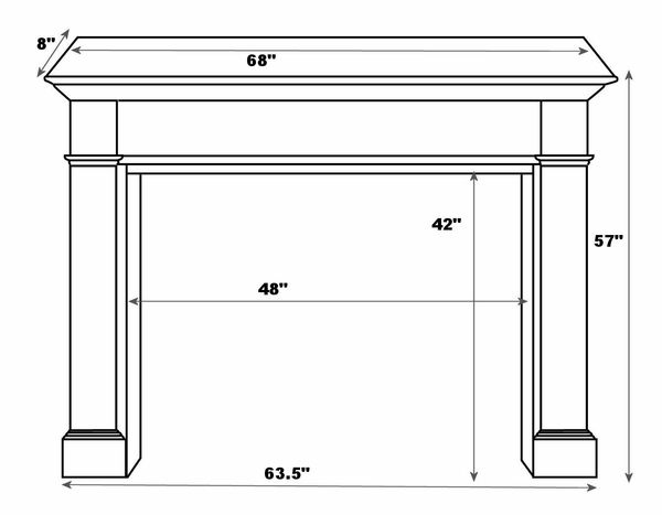 Pearl Mantels 120 Windsor Unfinished Fireplace Mantel Surround