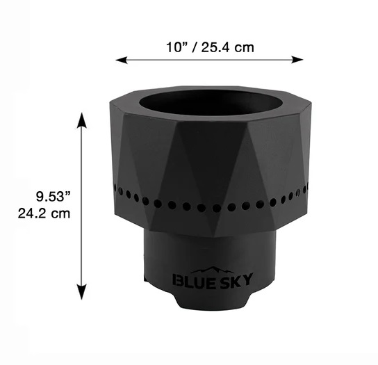 Blue Sky Outdoor Living 10 Inch Pike Portable Dual-Fuel Smokeless Fire Pit