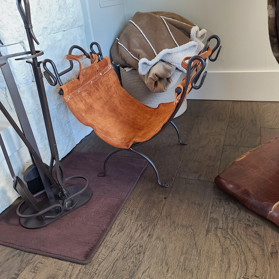 Pilgrim Burnished Bronze Folding Log Carrier and Holder