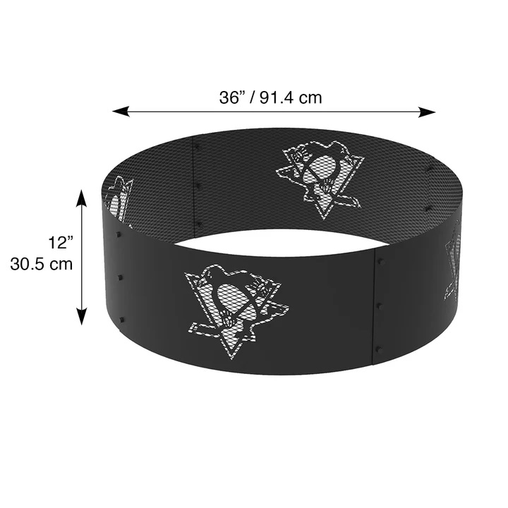 Blue Sky Pittsburgh Penguins 36 Inch Round Woodburning NHL Fire Ring