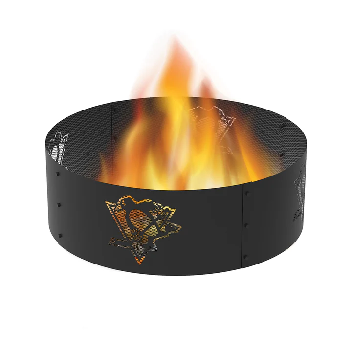 Blue Sky Pittsburgh Penguins 36 Inch Round Woodburning NHL Fire Ring