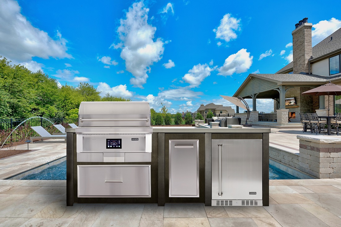 Haven Outdoor 96 Inch Outdoor Kitchen Island for Coyote Pellet Grills
