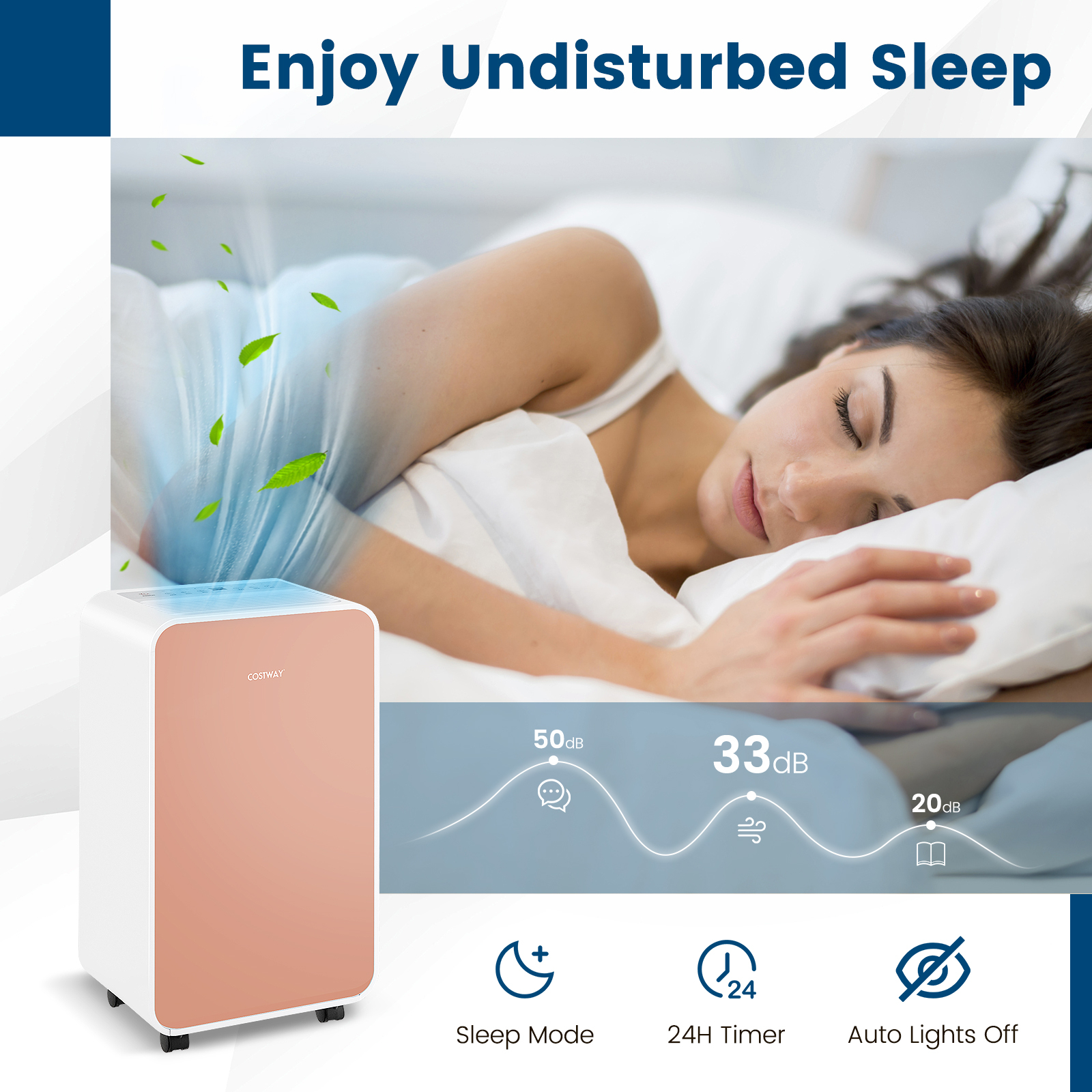 Costway 20 Inch Quiet Portable Dehumidifier - 32 PPD
