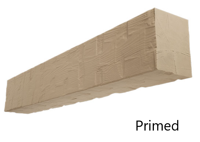 Ekena Millwork 90 Inch Heritage Timber Reclaimed Axed Cut Faux Wood Fireplace Mantel - 10 Inch Depth