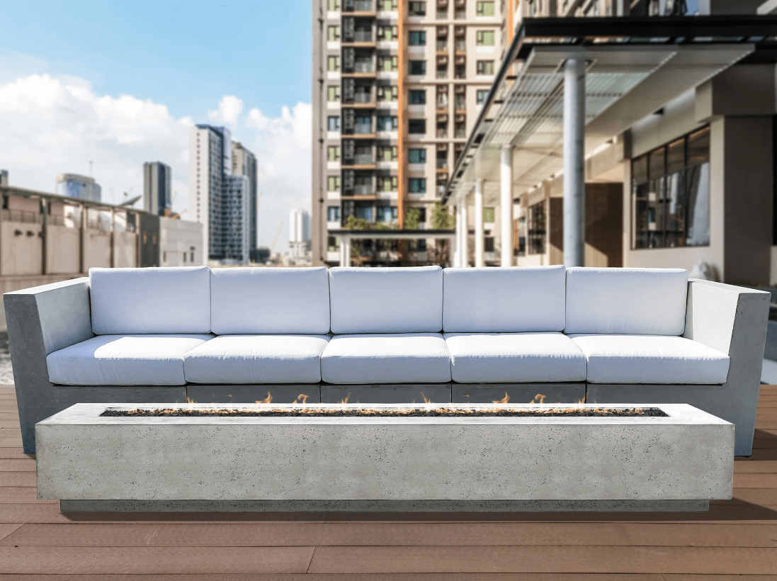 Prism Hardscapes Tavola 110 Gas Fire Table with Wind Guard