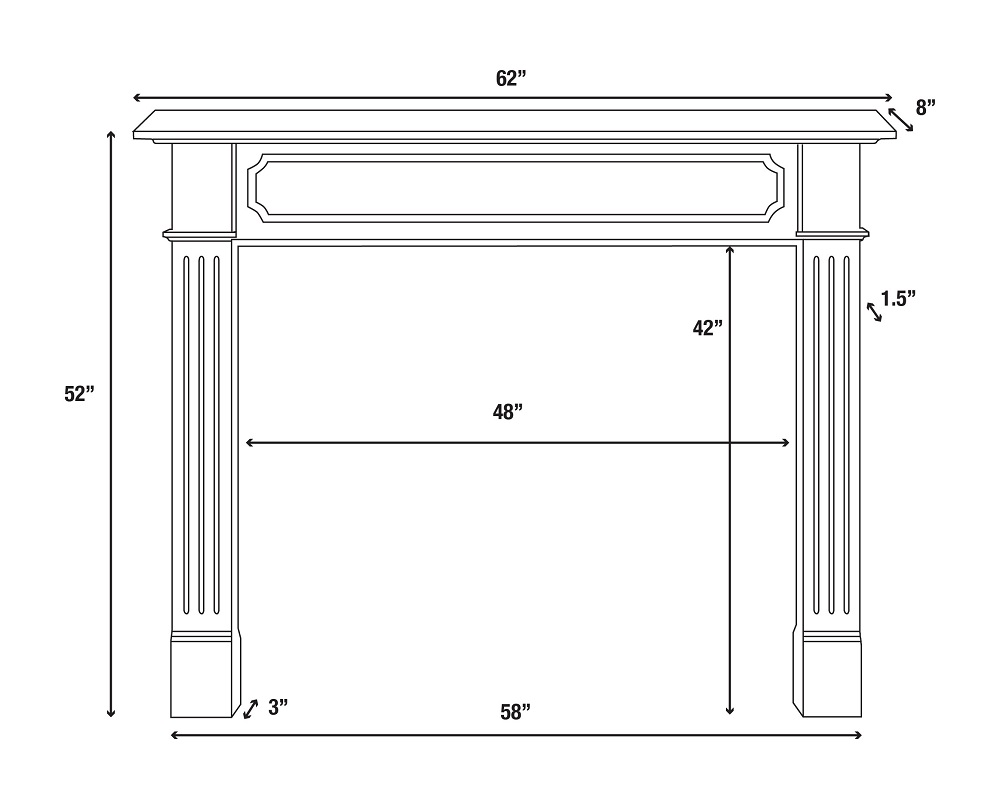 Pearl Mantels 520-48 Berkley MDF Fireplace Mantel Surround in White